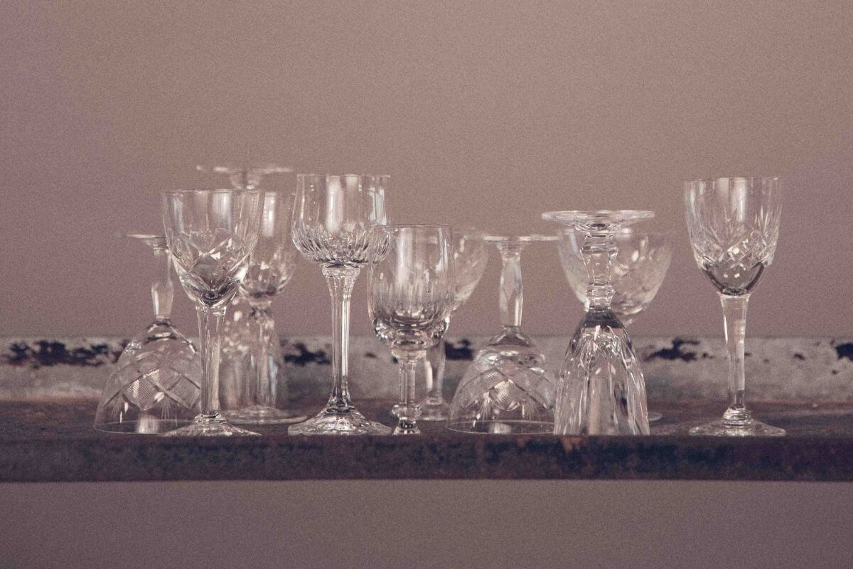 Vintage dessertvinsglas i krystal
