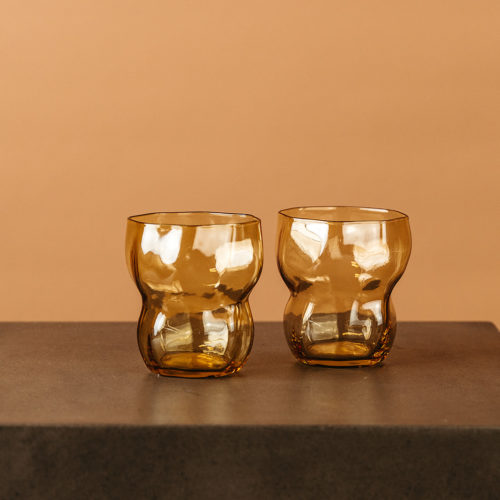 Amber vandglas fra Broste Copenhagen