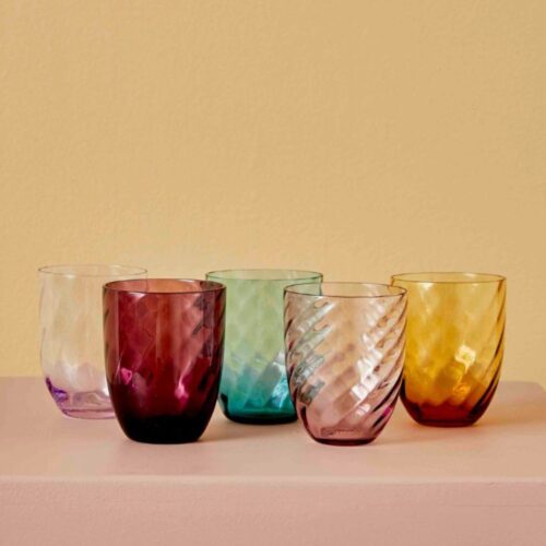 Farvede vandglas