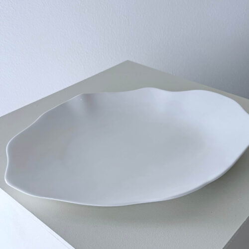 Asli serveringsfad i hvid porcelæn